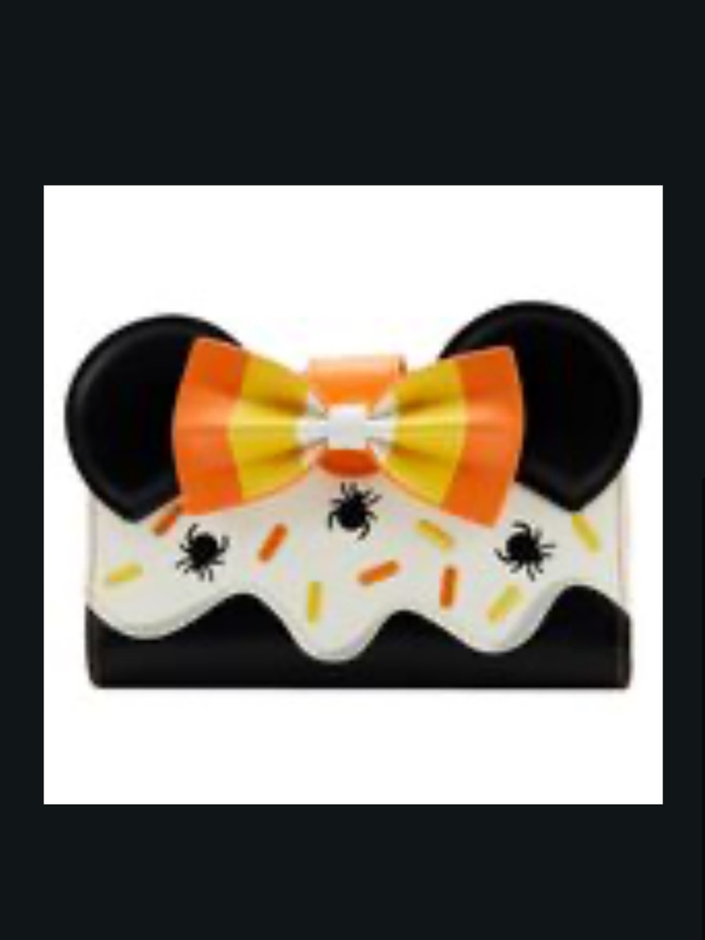 Loungefly Minnie Mouse Candy Corn Cupcake Glow Flap Wallet NEW